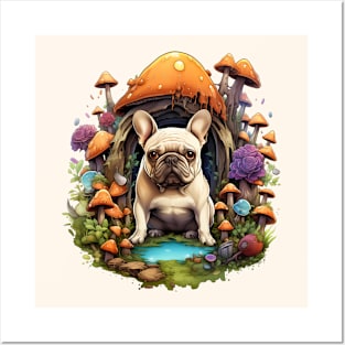 French Bulldog In a Fairy Forest Posters and Art